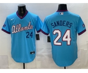 Men's Atlanta Braves #24 Deion Sanders Powder Blue 2026 City Connect Stadium Stitched Baseball Jersey