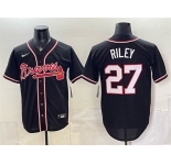 Men's Atlanta Braves #27 Austin Riley 2026 Fashion Replica Black Out Stitched Baseball Jersey