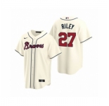 Men's Atlanta Braves #27 Austin Riley Nike Cream 2020 Replica Alternate Jersey