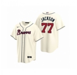 Men's Atlanta Braves #77 Luke Jackson Nike Cream 2020 Replica Alternate Jersey