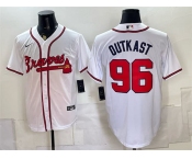 Men's Atlanta Braves #96 OutKast White Cool Base Stitched Baseball Jersey