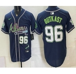 Men's Atlanta Braves #96 Outkast Navy Galaxy With Outkast Patch Vapor Limited Stitched Jersey