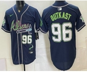 Men's Atlanta Braves #96 Outkast Navy Galaxy With Outkast Patch Vapor Limited Stitched Jersey