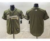Men's Atlanta Braves Blank Olive 2026 Armed Forces Day Stitched Baseball Jersey