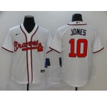 Nike Atlanta Braves #10 Chipper Jones Authentic 2020 White Alternate Cool Base Baseball Jersey