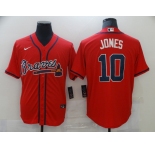 Nike Atlanta Braves #10 Chipper Jones Authentic Red 2020 Alternate Cool Base Baseball Jersey