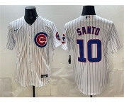 Men's Chicago Cubs #10 Ron Santo White Cool Base Stitched Baseball Jersey