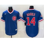 Men's Chicago Cubs #14 Ernie Banks Royal 150th Anniversary Throwback Vapor Limited Stitched Baseball Jersey