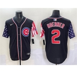 Men's Chicago Cubs #2 Nico Hoerner Black 2025 Independence Day Vapor Premier Limited Stitched Baseball Jersey