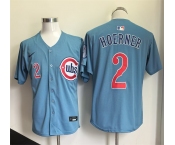 Men's Chicago Cubs #2 Nico Hoerner Blue 2026 2nd Alternate Limited Stitched Baseball Jersey