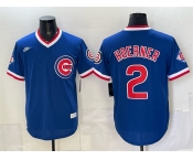 Men's Chicago Cubs #2 Nico Hoerner Royal 150th Anniversary Throwback Vapor Limited Stitched Baseball Jersey