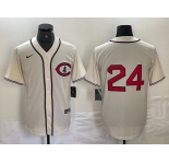 Men's Chicago Cubs #24 Cody Bellinger 2022 Cream Field of Dreams Cool Base Stitched Baseball Jersey