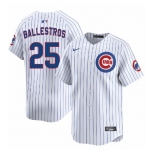 Men's Chicago Cubs #25 Moises ballesteros White Cool Base Stitched Baseball Jersey