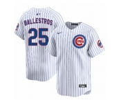 Men's Chicago Cubs #25 Moises ballesteros White Cool Base Stitched Baseball Jersey