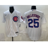 Men's Chicago Cubs #25 Moisés Ballesteros White Cool Base Stitched Baseball Jersey