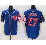 Men's Chicago Cubs #27 Seiya Suzuki Royal 2025 Independence Day Vapor Premier Limited Stitched Baseball Jersey