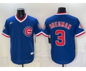 Men's Chicago Cubs #3 Alex Bregman Royal 150th Anniversary Throwback Vapor Limited Stitched Baseball Jersey