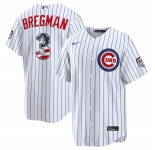 Men's Chicago Cubs #3 Alex Bregman White 2026 USA 250 Fourth of July Home Stadium Stitched Baseball Jersey
