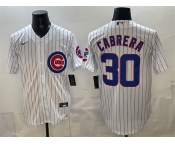 Men's Chicago Cubs #30 Edward Cabrera White 2026 Cool Base Stitched Baseball Jersey