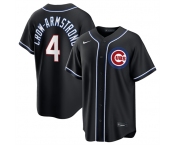 Men's Chicago Cubs #4 Pete Crow-Armstrong 2026 Black Out Stitched Baseball Jersey