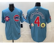 Men's Chicago Cubs #4 Pete Crow-Armstrong Blue 2025 Tokyo Series 2nd Alternate Limited Stitched Baseball Jersey