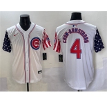 Men's Chicago Cubs #4 Pete Crow-Armstrong White 2025 Independence Day Vapor Premier Limited Stitched Baseball Jersey