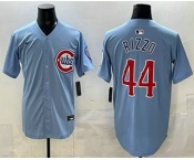 Men's Chicago Cubs #44 Anthony Rizzo Baby Blue Limited Jersey