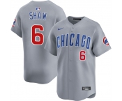 Men's Chicago Cubs #6 Matt Shaw Grey Limited Stitched Baseball Jersey