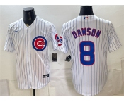 Men's Chicago Cubs #8 Andre Dawson White Home Stitched Baseball Jersey