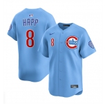 Men's Chicago Cubs #8 Ian Happ Blue 2024-25 2nd Alternate Limited Stitched Baseball Jersey