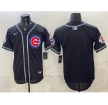 Men's Chicago Cubs Blank 2026 Fashion Replica Black Out Stitched Baseball Jersey