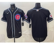 Men's Chicago Cubs Blank 2026 Fashion Replica Black Out Stitched Baseball Jersey
