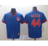 Men's Nike Chicago Cubs #44 Anthony Rizzo Blue Throwback MLB Jersey