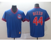 Men's Nike Chicago Cubs #44 Anthony Rizzo Blue Throwback MLB Jersey