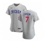 Men's Nike Chicago Cubs #7 Victor Caratini Gray Road 2020 Authentic Team Baseball Jersey