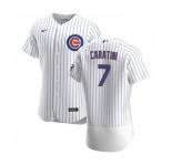 Men's Nike Chicago Cubs #7 Victor Caratini White Home 2020 Authentic Player Baseball Jersey