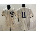 Men's Chicago White Sox #11 Luis Aparicio Cream Cool Base Stitched Baseball Jersey