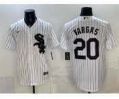 Men's Chicago White Sox #20 Miguel Vargas White Home Stitched Baseball Jersey