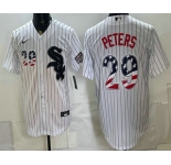 Men's Chicago White Sox #29 Tristan Peters White 2026 USA 250 Fourth of July Stitched Jersey