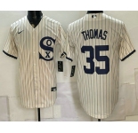 Men's Chicago White Sox #35 Frank Thomas Cream Player Name 2021 Field of Dreams Authentic Jersey