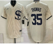 Men's Chicago White Sox #35 Frank Thomas Cream Player Name 2021 Field of Dreams Authentic Jersey