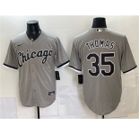 Men's Chicago White Sox #35 Frank Thomas Gray Stitched Baseball Jersey
