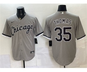 Men's Chicago White Sox #35 Frank Thomas Gray Stitched Baseball Jersey