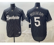 Men's Chicago White Sox #5 Munetaka Murakami Black 2021 City Connect Cool Base Stitched Jersey