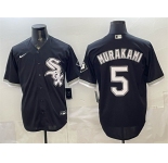 Men's Chicago White Sox #5 Munetaka Murakami Black Alternate Stitched Baseball Jersey