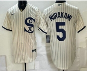 Men's Chicago White Sox #5 Munetaka Murakami Cream Player Name 2021 Field of Dreams Authentic Jersey