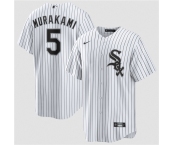 Men's Chicago White Sox #5 Munetaka Murakami White Cool Base Stitched Baseball Jersey