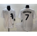 Men's Chicago White Sox #7 Tim Anderson White Cool Base Stitched Baseball Jersey