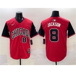 Men's Chicago White Sox #8 Bo Jackson Red Black 2025 City Connect Limited Stitched Baseball Jersey