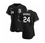 Men's Nike Chicago White Sox #24 Yasmani Grandal Black Alternate 2020 Authentic Player Baseball Jersey